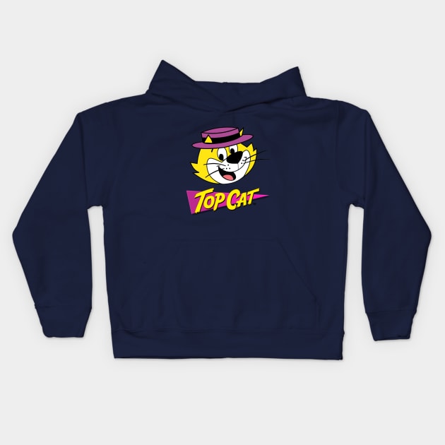 Top Cat  1960s  gang of low-life cats with their charismatic Leader, Top Cat Kids Hoodie by CS77